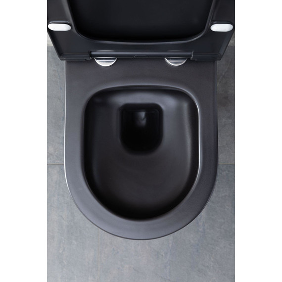 Унитаз подвесной безободковый Allen Brau Priority 4.31001.31 с тонкой крышкой микролифт, чёрный матовый фото 23