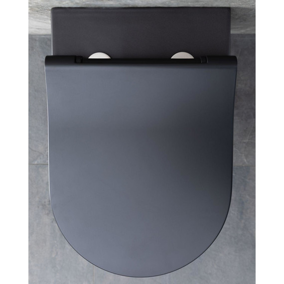 Унитаз подвесной безободковый Allen Brau Priority 4.31001.31 с тонкой крышкой микролифт, чёрный матовый фото 26
