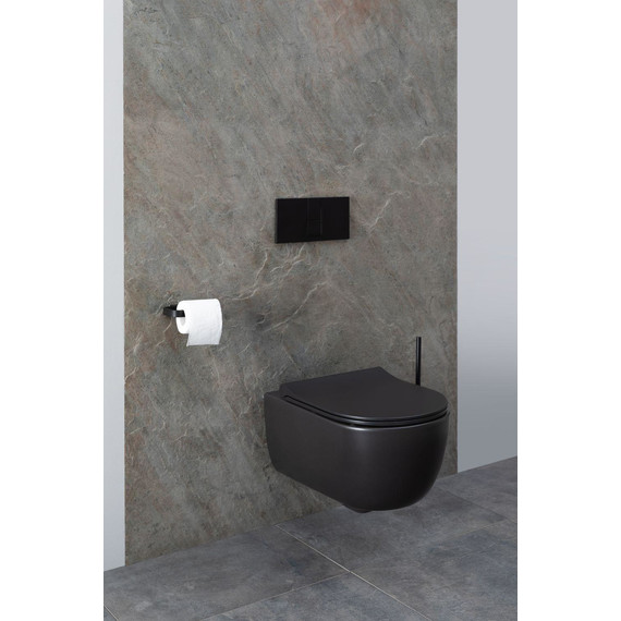 Унитаз подвесной безободковый Allen Brau Priority 4.31001.31 с тонкой крышкой микролифт, чёрный матовый фото 36