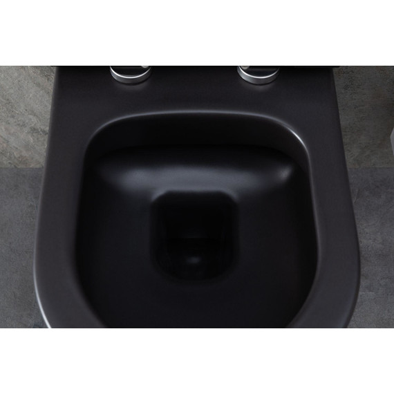 Унитаз подвесной безободковый Allen Brau Priority 4.31001.31 с тонкой крышкой микролифт, чёрный матовый фото 31