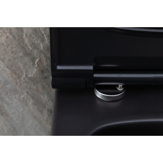 Унитаз подвесной безободковый Allen Brau Priority 4.31001.31 с тонкой крышкой микролифт, чёрный матовый фото 33