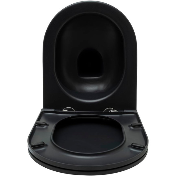 Унитаз подвесной безободковый Allen Brau Reality 4.32006.31 с крышкой микролифт, чёрный матовый фото 8