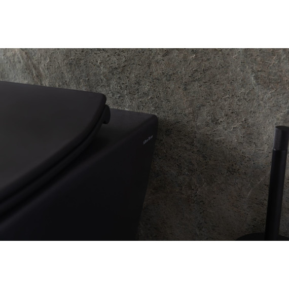 Унитаз подвесной безободковый Allen Brau Reality 4.32006.31 с крышкой микролифт, чёрный матовый фото 14