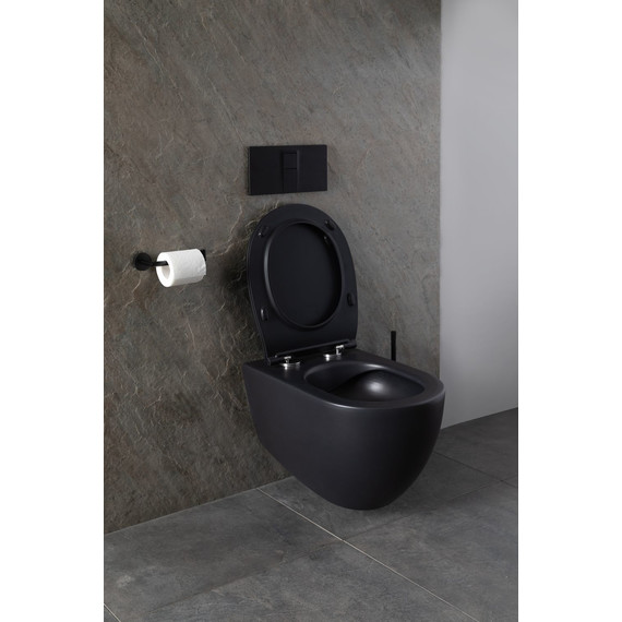 Унитаз подвесной безободковый Allen Brau Reality 4.32006.31 с крышкой микролифт, чёрный матовый фото 19