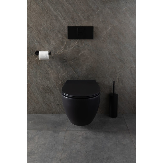 Унитаз подвесной безободковый Allen Brau Reality 4.32006.31 с крышкой микролифт, чёрный матовый фото 22