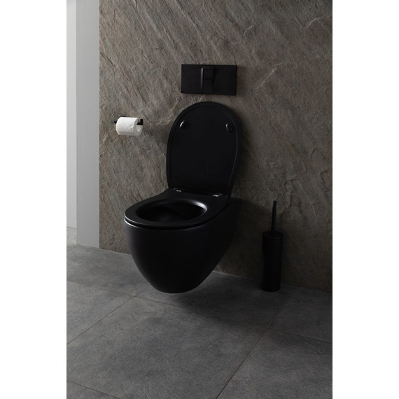 Унитаз подвесной безободковый Allen Brau Reality 4.32006.31 с крышкой микролифт, чёрный матовый фото 23