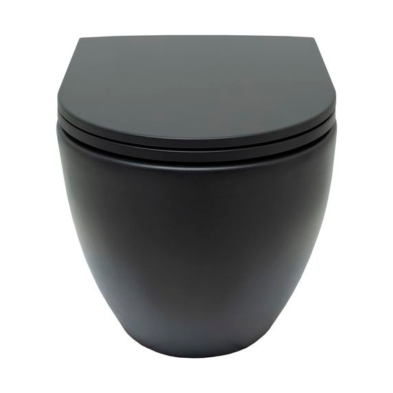 Унитаз подвесной безободковый Allen Brau Reality 4.32006.31 с крышкой микролифт, чёрный матовый фото 3