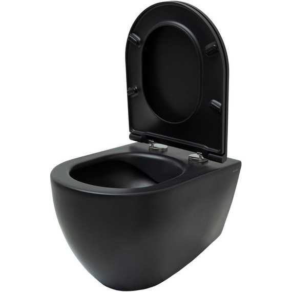 Унитаз подвесной безободковый Allen Brau Reality 4.32006.31 с крышкой микролифт, чёрный матовый фото 4