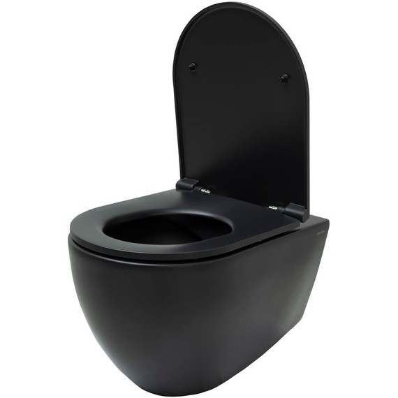Унитаз подвесной безободковый Allen Brau Reality 4.32006.31 с крышкой микролифт, чёрный матовый фото 7