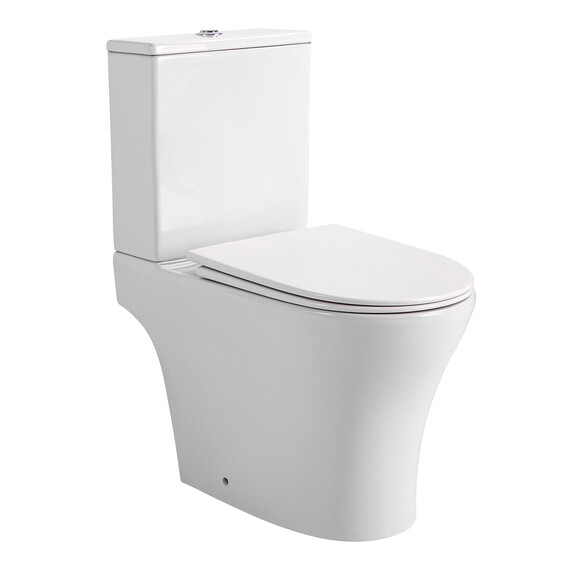 Унитаз-компакт безободковый Azario Reina AZ-2785T с тонким быстросъемным сиденьем микролифт (система смыва Торнадо) фото 9