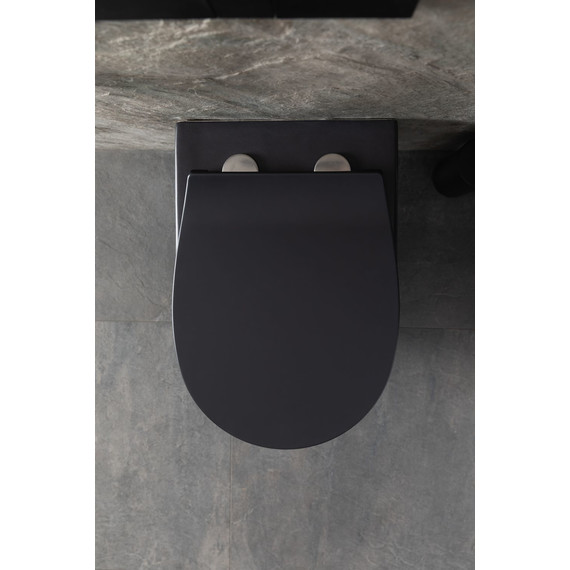 Унитаз подвесной безободковый Allen Brau Reality 4.32006.31 с крышкой микролифт, чёрный матовый фото 26