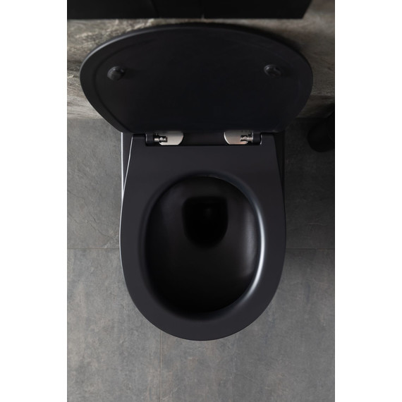 Унитаз подвесной безободковый Allen Brau Reality 4.32006.31 с крышкой микролифт, чёрный матовый фото 27
