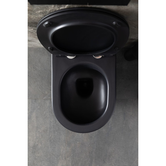 Унитаз подвесной безободковый Allen Brau Reality 4.32006.31 с крышкой микролифт, чёрный матовый фото 28