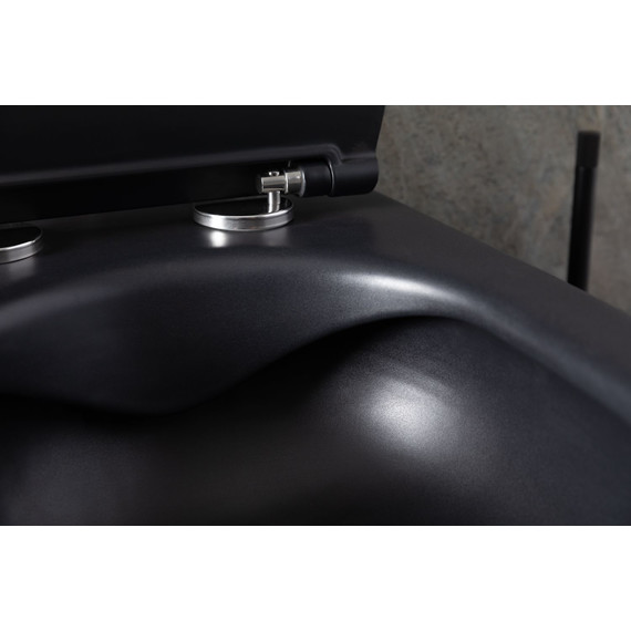 Унитаз подвесной безободковый Allen Brau Reality 4.32006.31 с крышкой микролифт, чёрный матовый фото 29