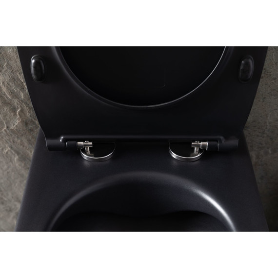 Унитаз подвесной безободковый Allen Brau Reality 4.32006.31 с крышкой микролифт, чёрный матовый фото 30