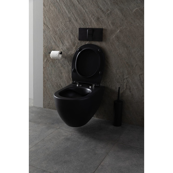 Унитаз подвесной безободковый Allen Brau Reality 4.32006.31 с крышкой микролифт, чёрный матовый фото 24