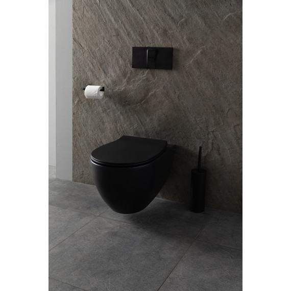 Унитаз подвесной безободковый Allen Brau Reality 4.32006.31 с крышкой микролифт, чёрный матовый фото 25