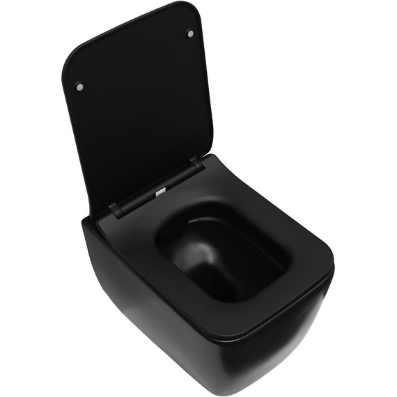 Унитаз подвесной безободковый Allen Brau Liberty 4.33007.31 с тонкой быстросъмной крышкой микролифт, чёрный матовый фото 11