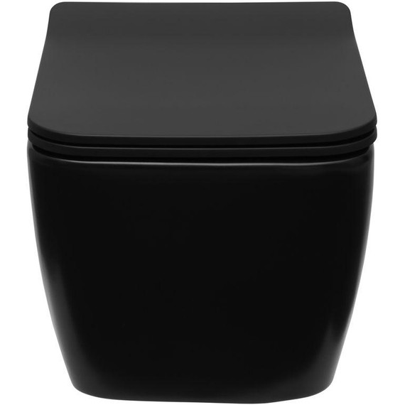 Унитаз подвесной безободковый Allen Brau Liberty 4.33007.31 с тонкой быстросъмной крышкой микролифт, чёрный матовый фото 2