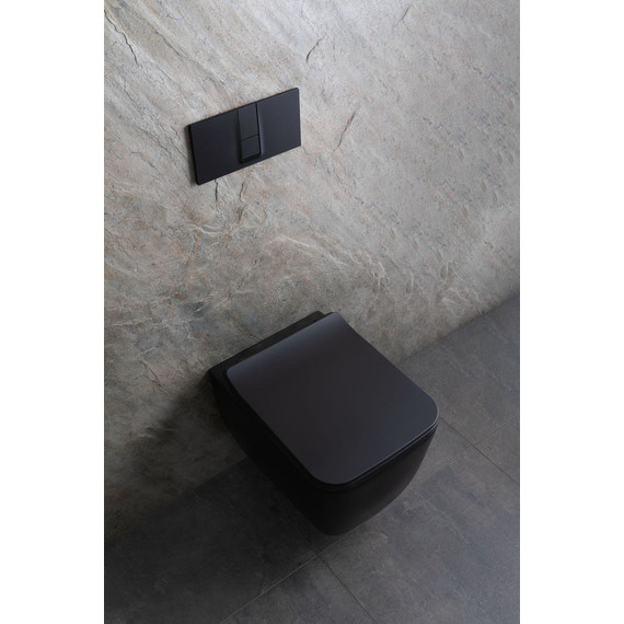 Унитаз подвесной безободковый Allen Brau Liberty 4.33007.31 с тонкой быстросъмной крышкой микролифт, чёрный матовый фото 25