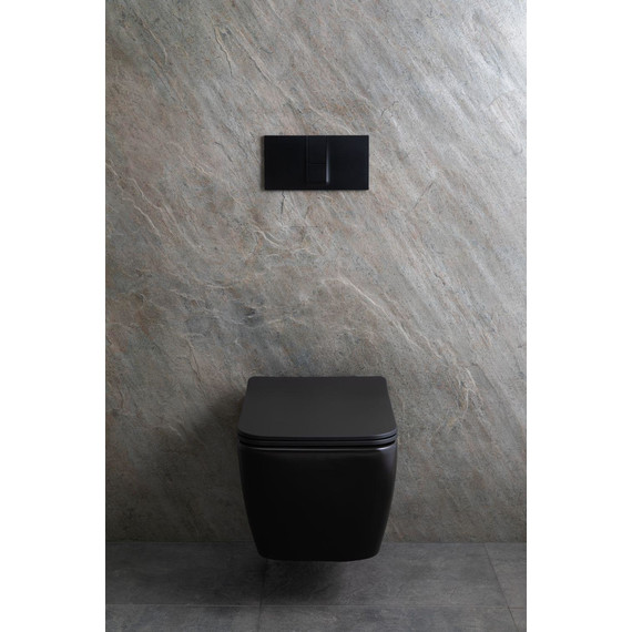 Унитаз подвесной безободковый Allen Brau Liberty 4.33007.31 с тонкой быстросъмной крышкой микролифт, чёрный матовый фото 29