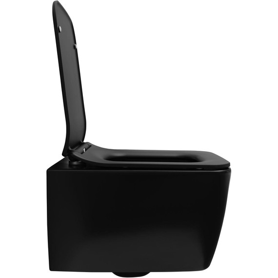 Унитаз подвесной безободковый Allen Brau Liberty 4.33007.31 с тонкой быстросъмной крышкой микролифт, чёрный матовый фото 13