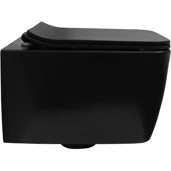 Унитаз подвесной безободковый Allen Brau Liberty 4.33007.31 с тонкой быстросъмной крышкой микролифт, чёрный матовый фото 4