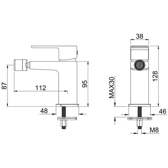 Смеситель для биде Allen Brau Infinity 5.21004-31 (с донным клапаном) чёрный матовый фото 8