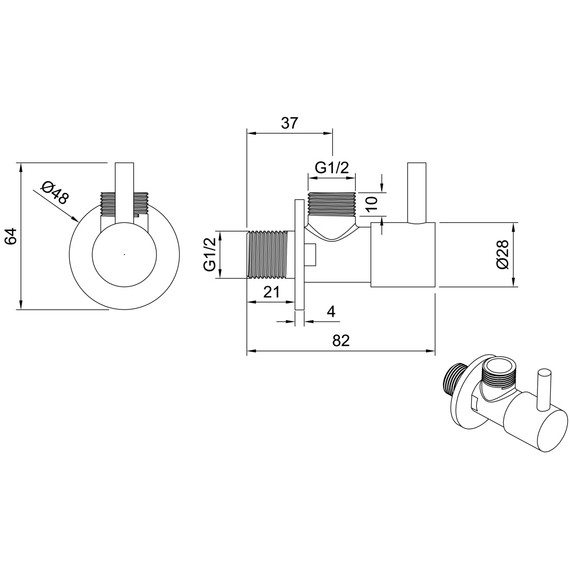 Вентиль угловой Allen Brau Priority 5.31026-00 фото 2