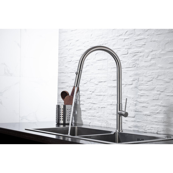 Смеситель для кухни Allen Brau Sprungfeder 5.60002-SS, сталь браш фото 7