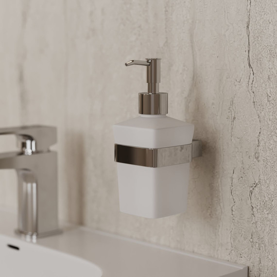 Дозатор для жидкого мыла Allen Brau Infinity 6.21006-00, цвет белый/хром фото 3