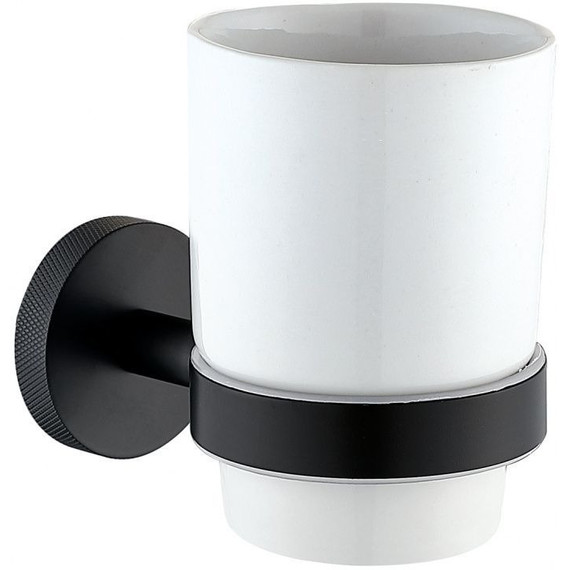 Стакан для зубных щеток Allen Brau Priority 6.31002-31, цвет белый/чёрный матовый фото 