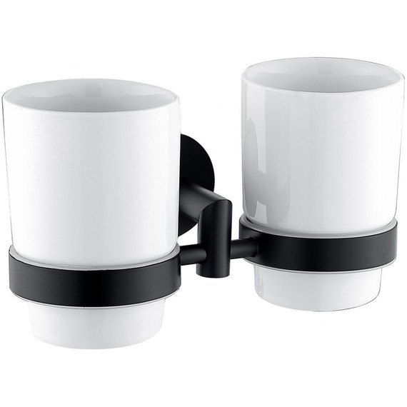 Стакан двойной Allen Brau Priority 6.31003-31, цвет белый/чёрный матовый фото 