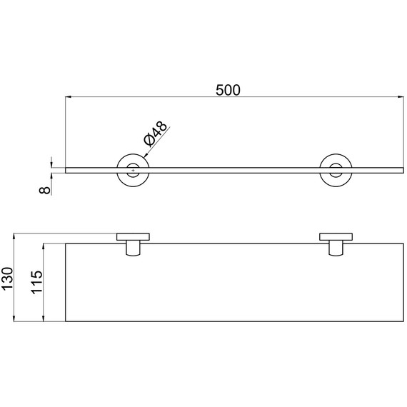 Полка стеклянная Allen Brau Priority 6.31013-31 50 см, цвет чёрный матовый фото 2