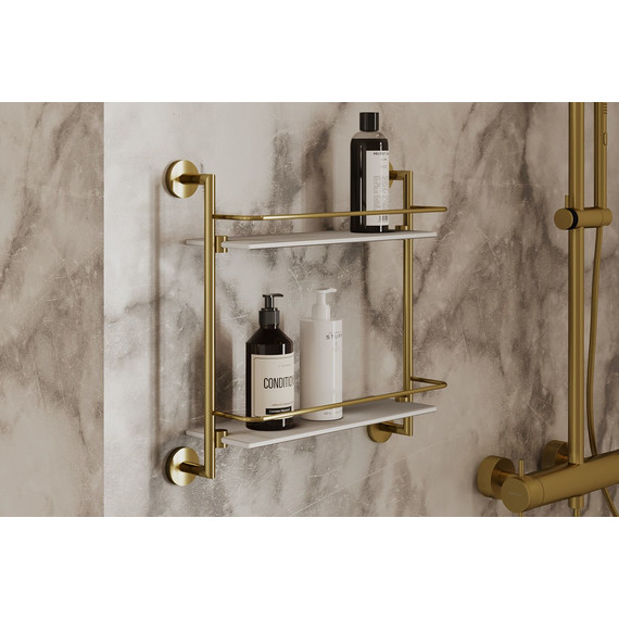 Полка стеклянная Allen Brau Priority 6.31015-GB 41 см, цвет золото фото 2