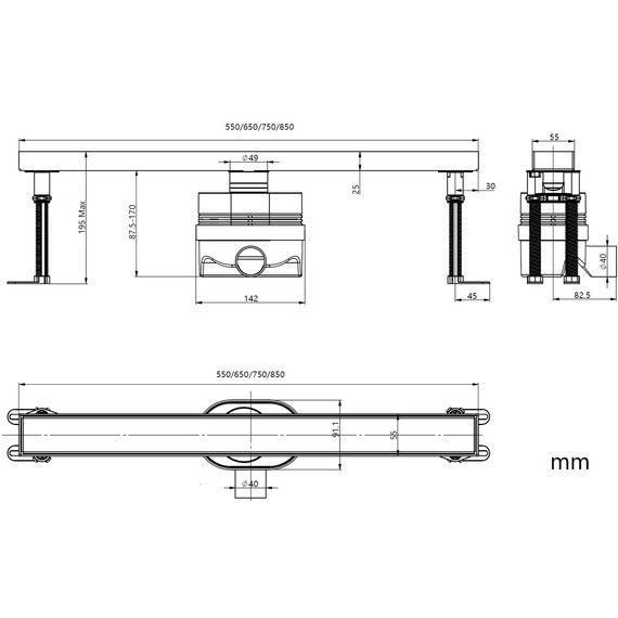Трап Allen Brau Priority 55 см 9.50015.GB, золото браш фото 3