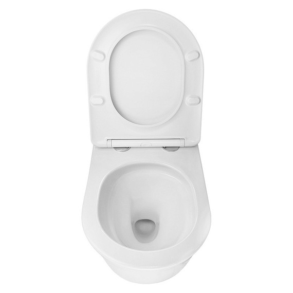 Унитаз подвесной Azario Lista AZ-1177T с тонким быстросъемным сиденьем микролифт (Система смыва Торнадо) фото 7