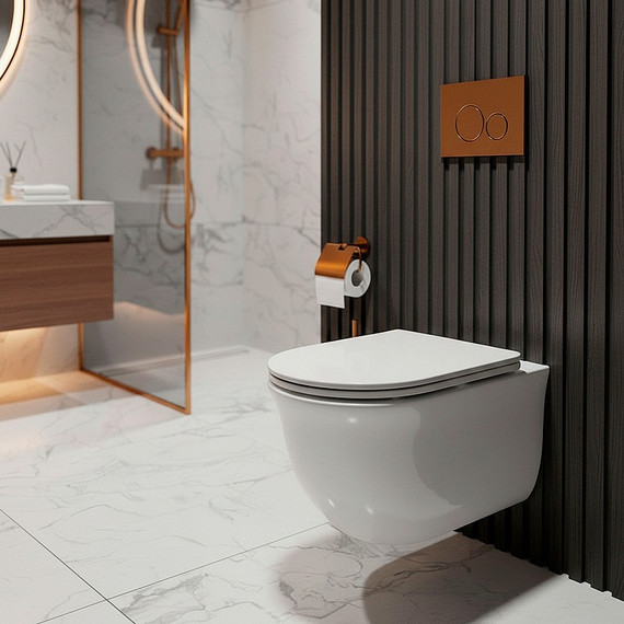 Унитаз подвесной Azario Lista AZ-1177T с тонким быстросъемным сиденьем микролифт (Система смыва Торнадо) фото 13