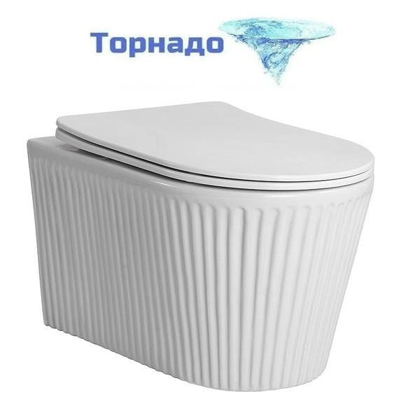 Унитаз подвесной Azario Still AZ-1909T с тонким быстросъемным сиденьем микролифт (Система смыва Торнадо) фото 