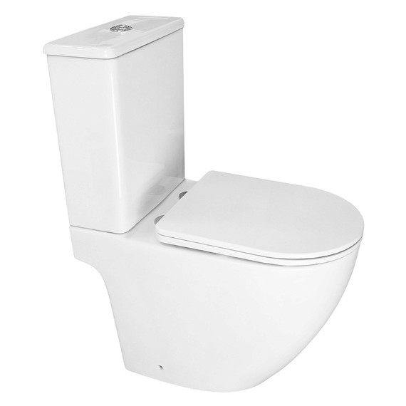 Унитаз-компакт безободковый Azario Levita AZ-2903T с тонким быстросъемным сиденьем микролифт (система смыва Торнадо) фото 3