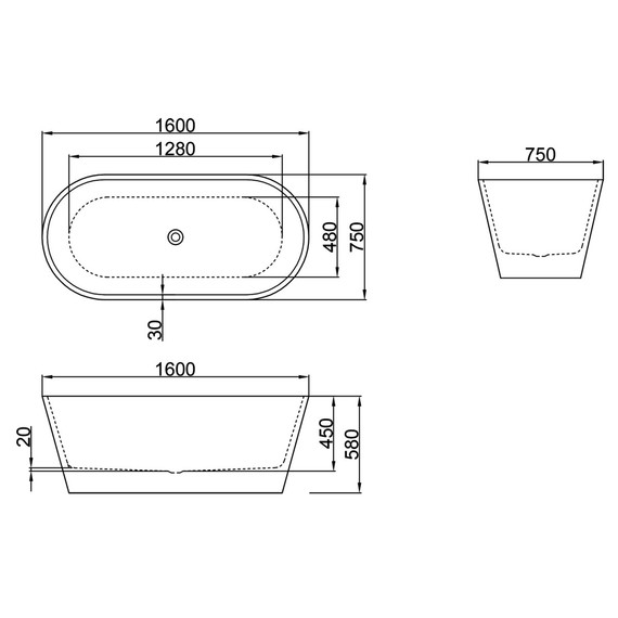 Ванна отдельностоящая Azario Rich 160x75 см AZ-6605-16075, в комплекте с сифоном и металлической рамой фото 6