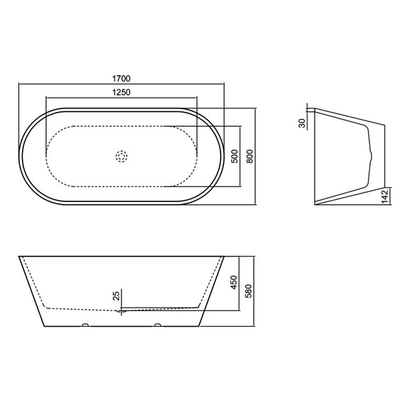 Ванна отдельностоящая Azario Rich 170x80 см AZ-6605-17080, в комплекте с сифоном и металлической рамой фото 6