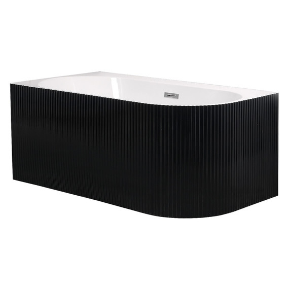 Ванна акриловая Azario Lago Blanco Black 170x75 см AZ-6724-1CLB 17075 (в комплекте с сифоном и металлической рамой) белый глянец/чёрный матовый фото 