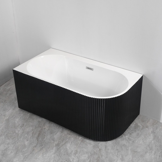 Ванна акриловая Azario Lago Blanco Black 170x75 см AZ-6724-1CLB 17075 (в комплекте с сифоном и металлической рамой) белый глянец/чёрный матовый фото 2