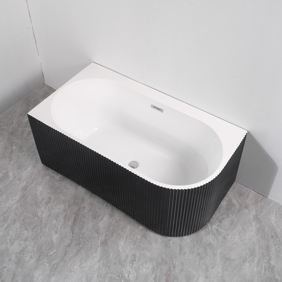 Ванна акриловая Azario Lago Blanco Black 170x75 см AZ-6724-1CLB 17075 (в комплекте с сифоном и металлической рамой) белый глянец/чёрный матовый фото 3