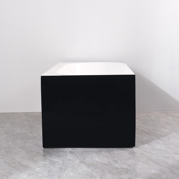 Ванна акриловая Azario Lago Blanco Black 170x75 см AZ-6724-1CLB 17075 (в комплекте с сифоном и металлической рамой) белый глянец/чёрный матовый фото 4