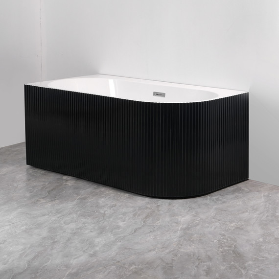 Ванна акриловая Azario Lago Blanco Black 170x75 см AZ-6724-1CLB 17075 (в комплекте с сифоном и металлической рамой) белый глянец/чёрный матовый фото 5