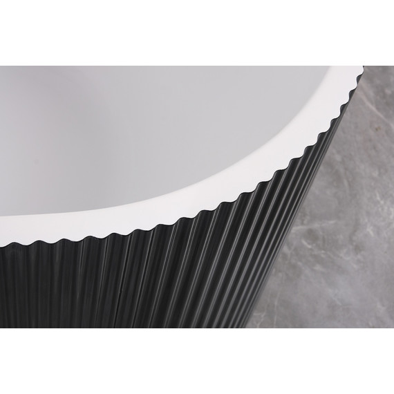 Ванна акриловая Azario Lago Blanco Black 170x75 см AZ-6724-1CLB 17075 (в комплекте с сифоном и металлической рамой) белый глянец/чёрный матовый фото 8