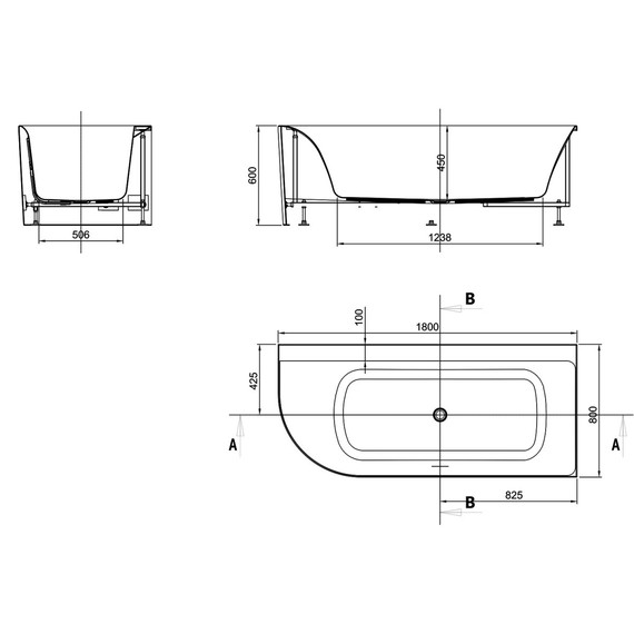 Ванна акриловая Azario Creo Ceramique Mist B 180x80 см AZ-8649-B-1.8, в комплекте с сифоном и металлической рамой фото 3