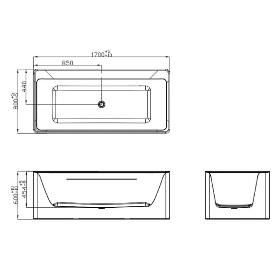 Ванна отдельностоящая Azario Creo Ceramique Dew 170x80 см AZ-8673-1.7, в комплекте с сифоном и металлической рамой фото 3
